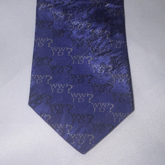 Solid Light Other - What Would Jesus Do Patterned Tie